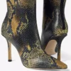 Boot Python-Printed Leather Knee-High Boot