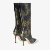 Boot Python-Printed Leather Knee-High Boot