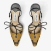 Bow Spotted Elaphe-Printed Leather Sandal with Knot Detail
