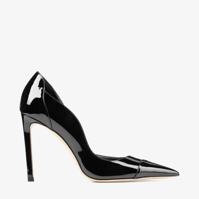Brigitte 100 Black Patent Leather Pumps