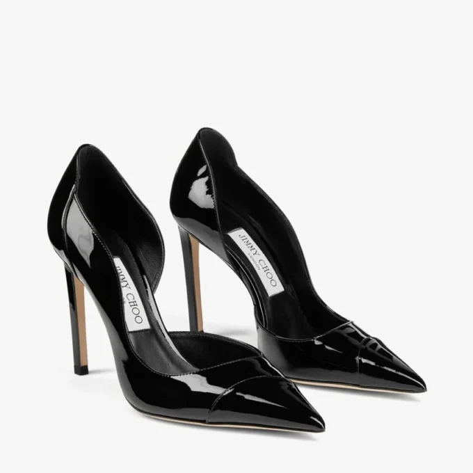 Brigitte 100 Black Patent Leather Pumps