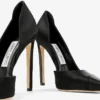 Brigitte 120 Black Satin Pumps