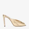 Brigitte Mule 100 Gold Liquid Metal Leather Mules
