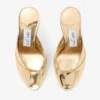Brigitte Mule 100 Gold Liquid Metal Leather Mules