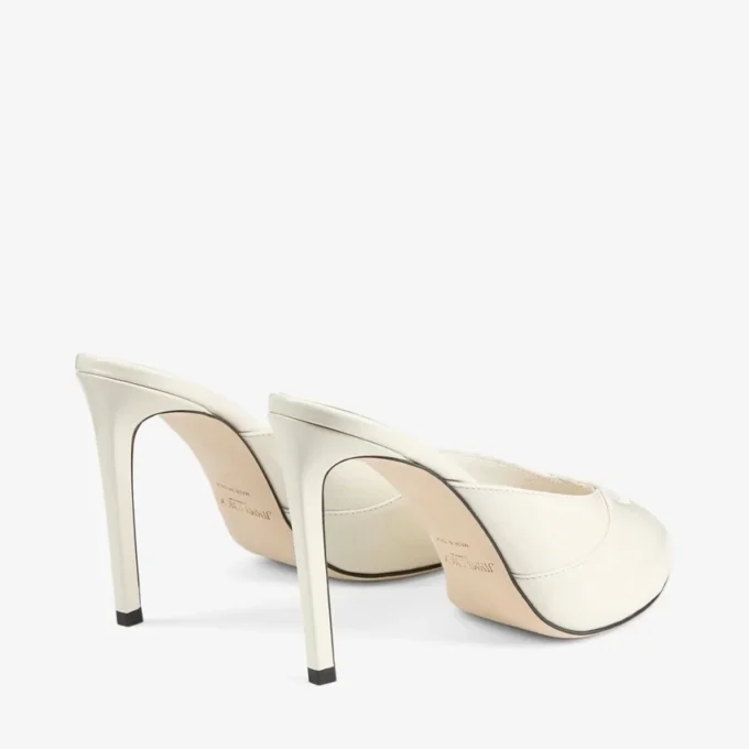 Brigitte Mule 100 Latte Patent Leather Mules