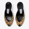 Brigitte Mule 100 Natural Leopard Print Pony Mules