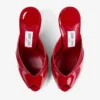 Brigitte Mule 100 Ruby Red Patent Leather Mules