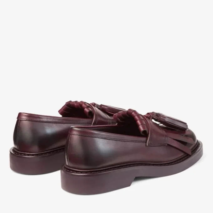 Buff Fringe Loafer Deep Merlot Waxed Calf Loafers