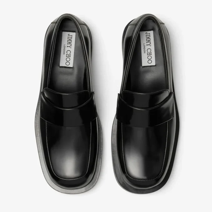 Buff Loafer Black Box Calf Leather Loafers