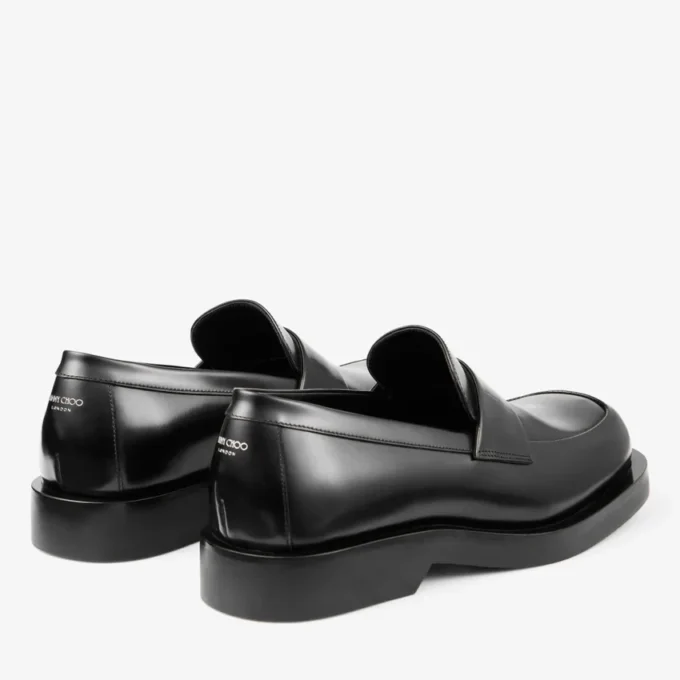 Buff Loafer Black Box Calf Leather Loafers