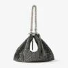 Callie Black Diamond Motif Crystal Hotfix on Suede Clutch Bag
