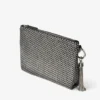 Callie Black Diamond Motif Crystal Hotfix on Suede Clutch Bag