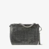 Callie Black Diamond Motif Crystal Hotfix on Suede Clutch Bag