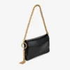 Callie Flap Black Shiny Biker Leather Shoulder Bag
