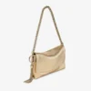 Callie Flap Gold Metallic Leather Shoulder Bag