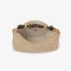 Callie Maxi Natural and Coffee Raffia Shoulder Bag with Detachable Woven Nappa Leather Strap