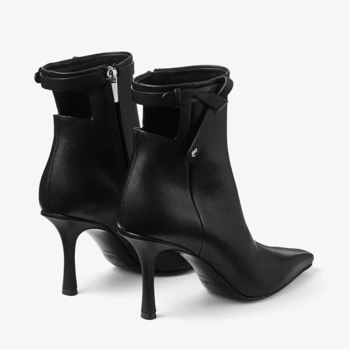Camie Ankle Boot 85 Black Shiny Kid Leather Ankle Boots