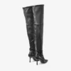 Camie over the Knee Boot Black Stretch Nappa and Spazzolato Leather Boot