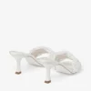 Cary Mule 70 Ivory Satin Mule Sandal with Pearl Embellishments