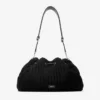Cinch Medium Black Knitted Wool Shoulder Bag