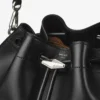 Cinch Medium Black Leather Shoulder Bag