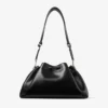 Cinch Medium Black Leather Shoulder Bag