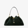 Cinch Medium British Green Suede Shoulder Bag