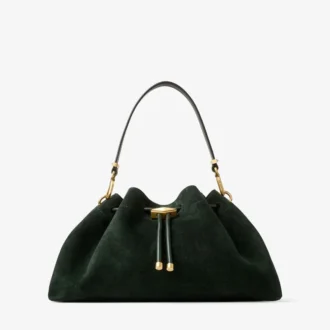 Cinch Medium British Green Suede Shoulder Bag
