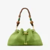 Cinch Medium Clover Suede Shoulder Bag with Braided Bead Strap