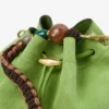 Cinch Medium Clover Suede Shoulder Bag with Braided Bead Strap