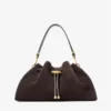 Cinch Medium Coffee Suede Shoulder Bag