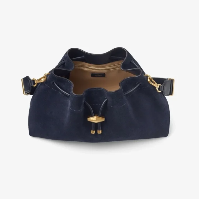 Cinch Medium Marine Suede Shoulder Bag