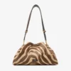 Cinch Medium Natural Zebra Printed Pony Shoulder Bag
