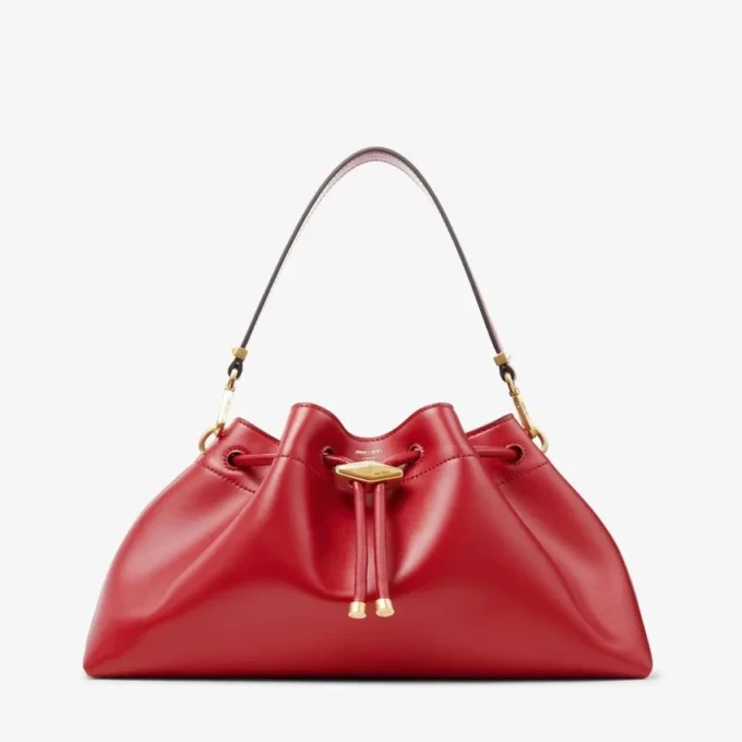 Cinch Medium Ruby Red Leather Shoulder Bag
