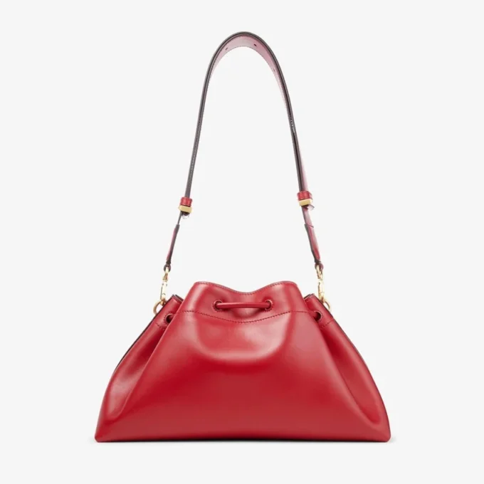 Cinch Medium Ruby Red Leather Shoulder Bag