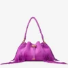 Cinch Medium Violet Orchid Suede Shoulder Bag with Fringes