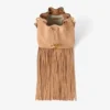Cinch Mini Toffee Suede Mini Bag with Suede Fringe Tassels