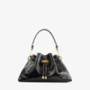 Cinch Small Black Soft Shiny Biker Leather Shoulder Bag