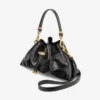 Cinch Small Black Soft Shiny Biker Leather Shoulder Bag