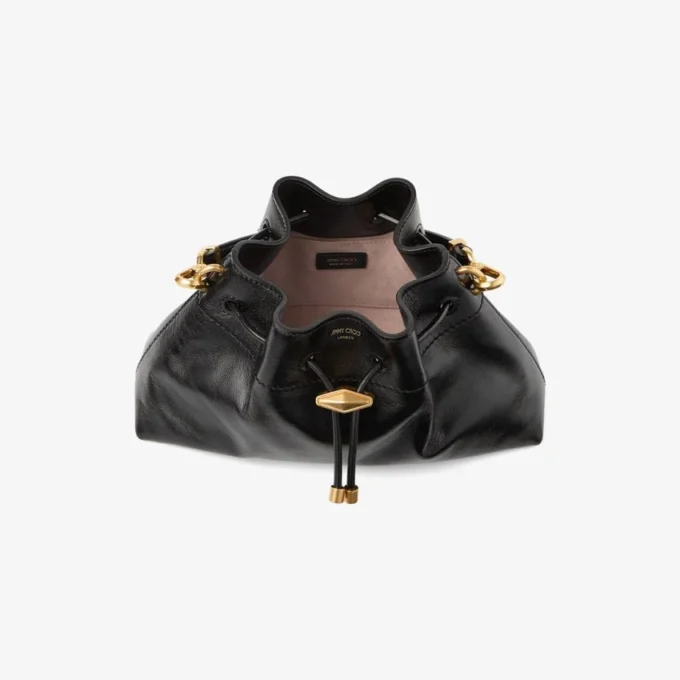 Cinch Small Black Soft Shiny Biker Leather Shoulder Bag