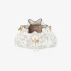 Cinch Small Latte Perforated Lace Leather Shoulder Bag