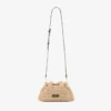 Cinch Small Natural and Chocolate Crochet Raffia Shoulder Bag with Braided Strap