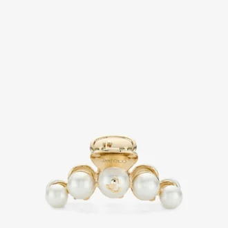 Claw Hair Clip Gold-Finish Pearl Claw Hair Clip