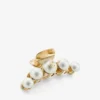 Claw Hair Clip Gold-Finish Pearl Claw Hair Clip