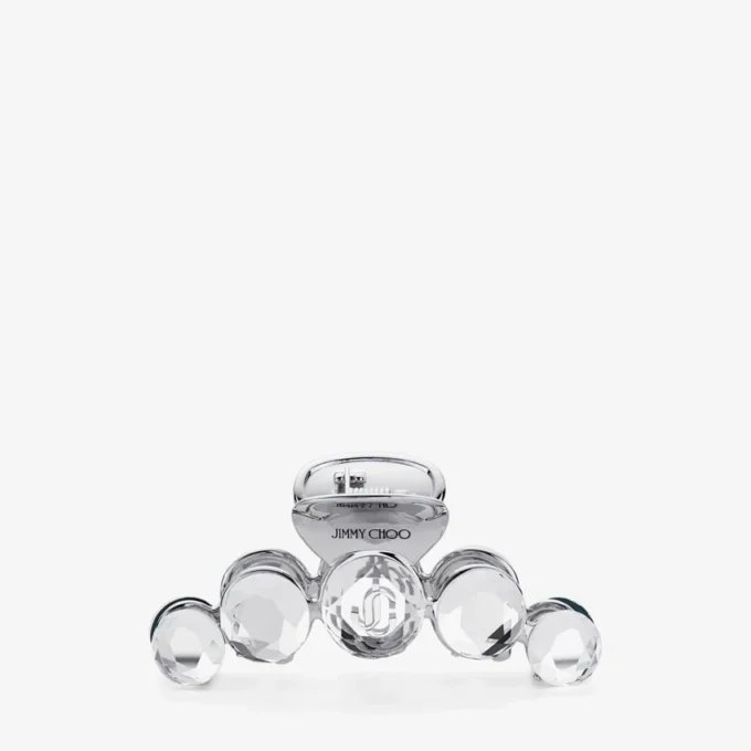 Claw Hair Clip Silver-Finish Crystal Claw Hair Clip