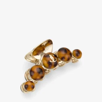 Claw Hair Clip Tortoiseshell and Gold Finish Metal and Acrylic Claw Hair Clip