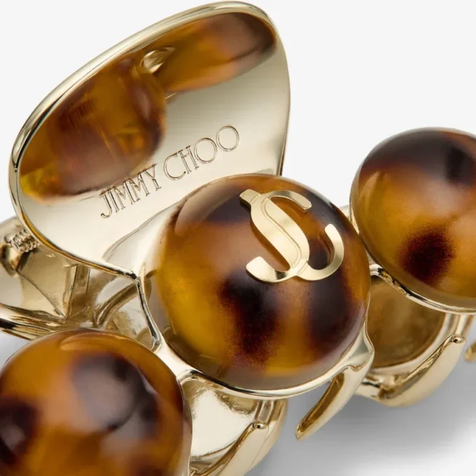 Claw Hair Clip Tortoiseshell and Gold Finish Metal and Acrylic Claw Hair Clip