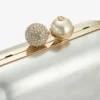 Cloud Ivory Mother of Pearl Clutch Bag with Crystal Clasp