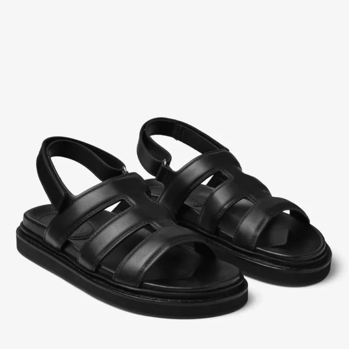 Cove Sandal Black Box Calf Leather Sandal