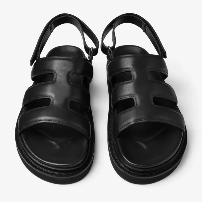 Cove Sandal Black Box Calf Leather Sandal